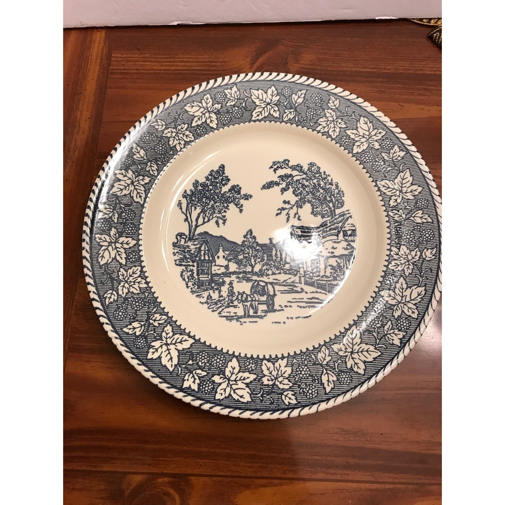 Homer‎ laughlin blue shakespeare country stratwood leaf dinner plate